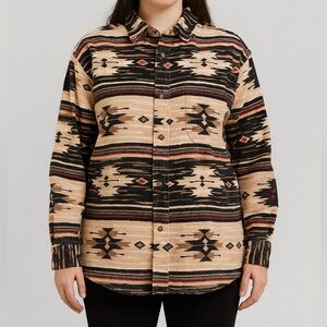 Woods and Water Outfitters southwestern aztec Button-Up collared Shirt XL